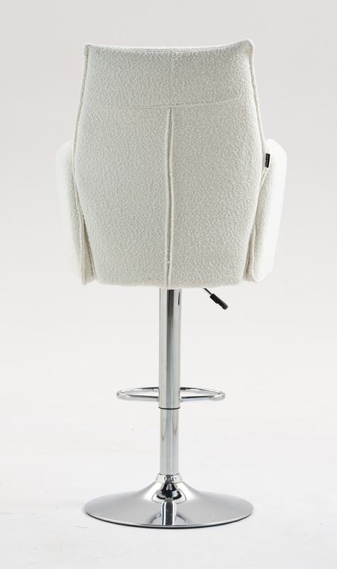 HR280W Krémszínű modern boucle szék krómozott lábbal