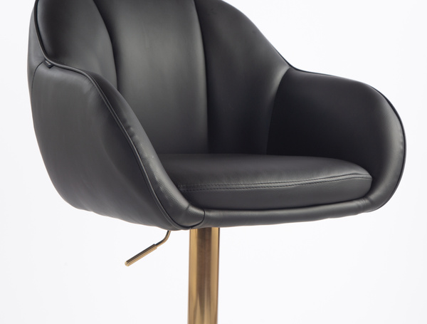 HR2055W Fekete Modern Műbőr Szék Aany lábbal