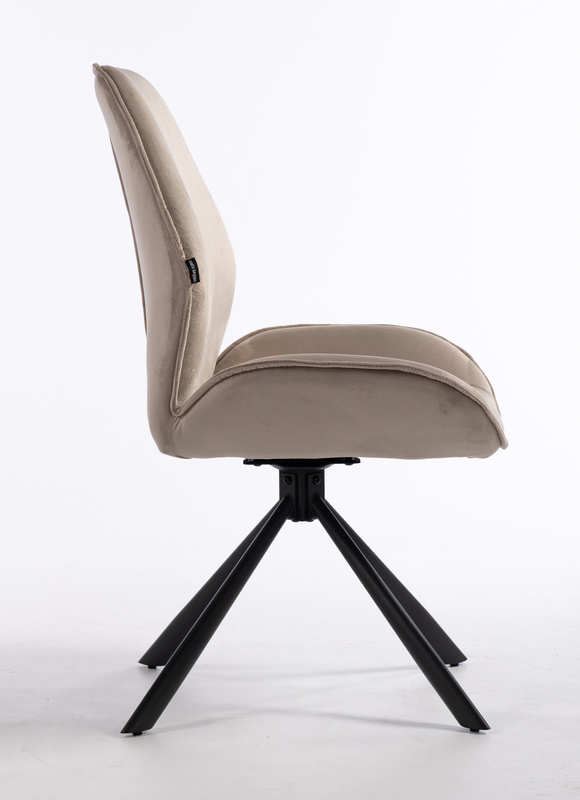 HR350 CSILLAGLÁB Latte modern velúr szék fekete lábbal