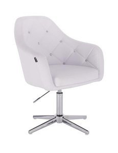 HC830 Fehér modern műbőr szék krómozott lábbal