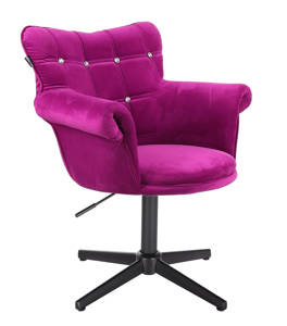 HR804CCROSS Fukszia modern velúr szék fekete lábbal