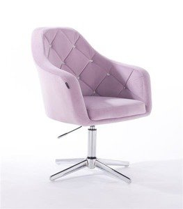 HR830CROSS Halványlila Modern Velúr Szék Krómozott lábbal