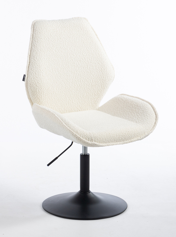 HR350CROSS Krémszínű modern boucle szék fekete lábbal