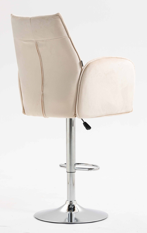 HR280W Krémszínű Modern Velúr Szék Krómozott lábbal