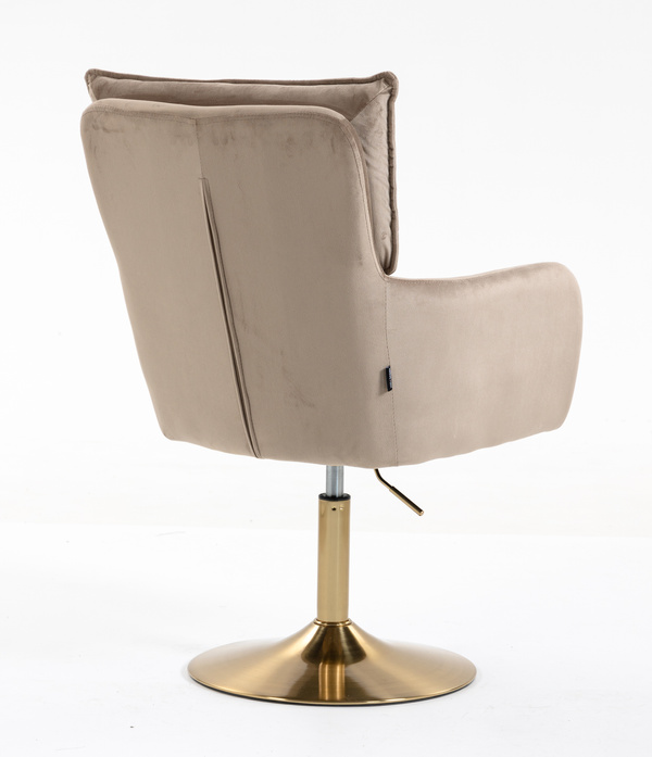 HR250N Latte modern velúr szék arany lábbal