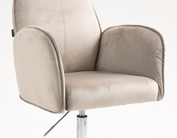 HR280K Latte Modern Velúr Szék Krómozott lábbal