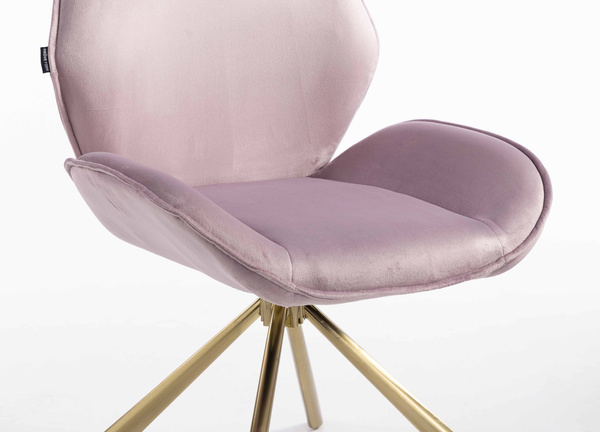 HR350 CSILLAGLÁB Halványlila modern velúr szék arany lábbal