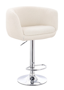 HR333W Krémszínű modern boucle szék krómozott lábbal