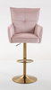 HR250W Púder Rózsaszín modern velúr szék arany lábbal