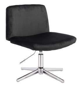 HR150CROSS Fekete Modern Velúr Szék Krómozott lábbal