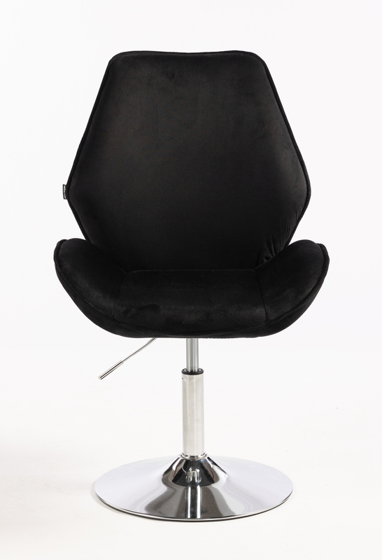 HR350N Fekete modern velúr szék krómozott lábbal