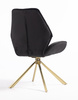 HR350 CSILLAGLÁB Fekete modern velúr szék arany lábbal