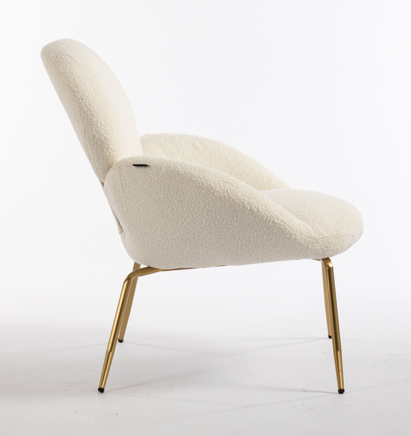 HR2045 Krémszínű modern boucle szék arany lábbal
