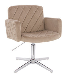 HR802CROSS Latte Modern Velúr Szék Krómozott lábbal