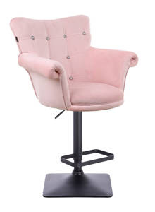 HR804KW Rózsaszín modern velúr szék fekete lábbal