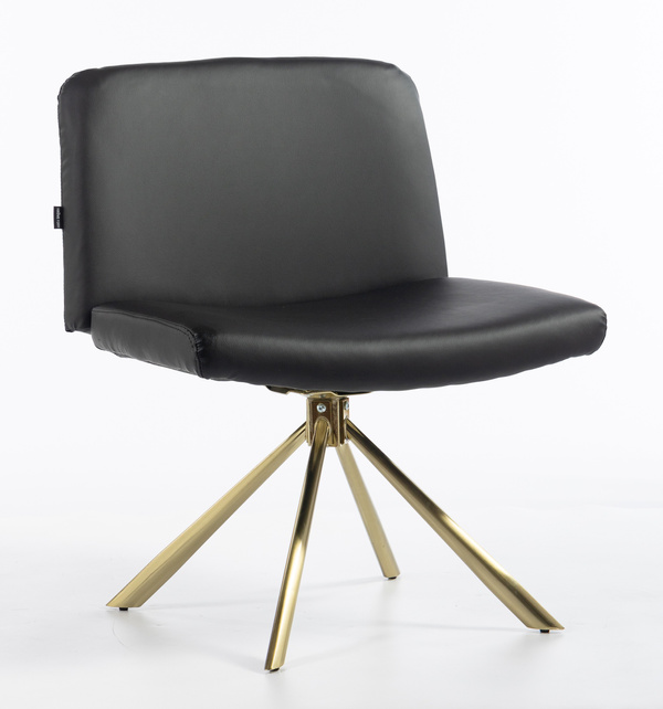 HR150 CSILLAGLÁB Fekete Modern Műbőr Szék Arany lábbal