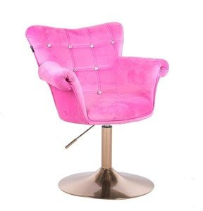HR804CN Rózsaszín modern velúr szék arany lábbal