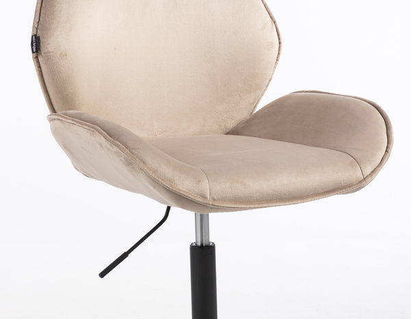HR350N Latte modern velúr szék fekete lábbal
