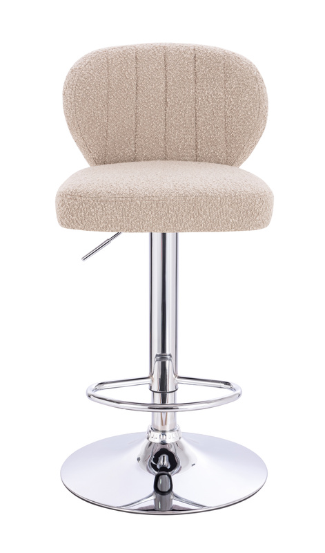 HR193W Latte modern boucle szék krómozott lábbal