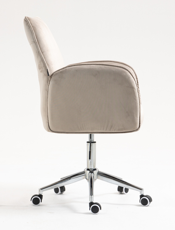 HR280K Latte Modern Velúr Szék Krómozott lábbal