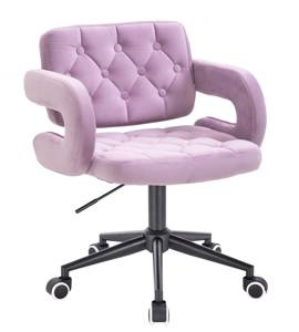 HR8403K Halványlila modern velúr szék fekete lábbal