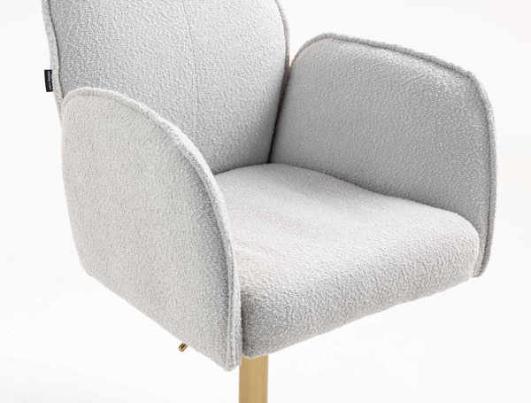 HR280N Szürke modern boucle szék arany lábbal