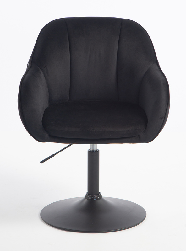 HR2055N Fekete Modern Velúr Szék Fekete lábbal