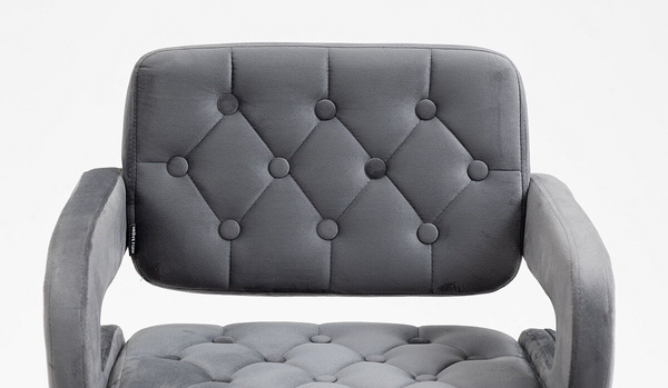 HR8403KW Grafit modern velúr szék fekete lábbal