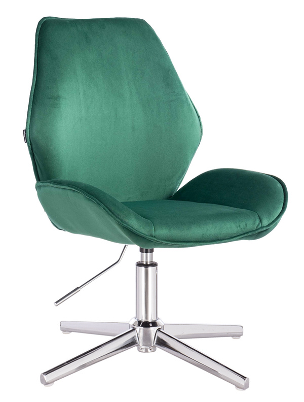 HR350CROSS Sötétzöld modern velúr szék krómozott lábbal