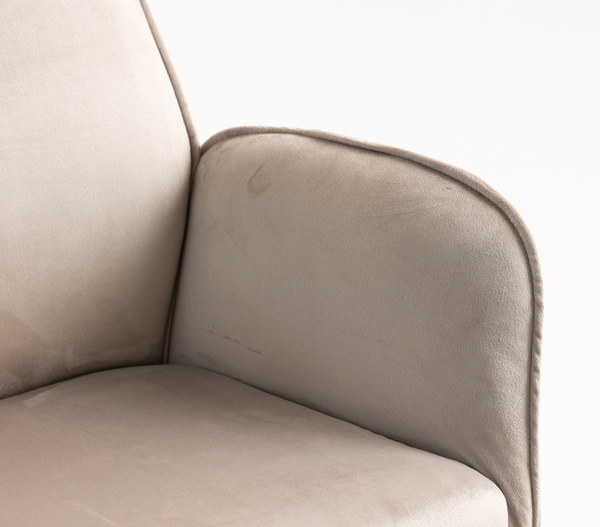 HR280W Latte Modern Velúr Szék Krómozott lábbal