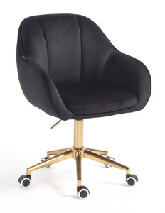 HR2055K Fekete Modern Velúr Szék Arany lábbal