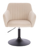 HR190N Krémszínű Modern Velúr Szék Fekete lábbal