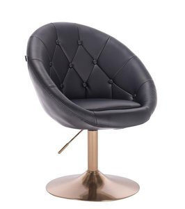 HC8516 Fekete modern műbőr szék arany lábbal