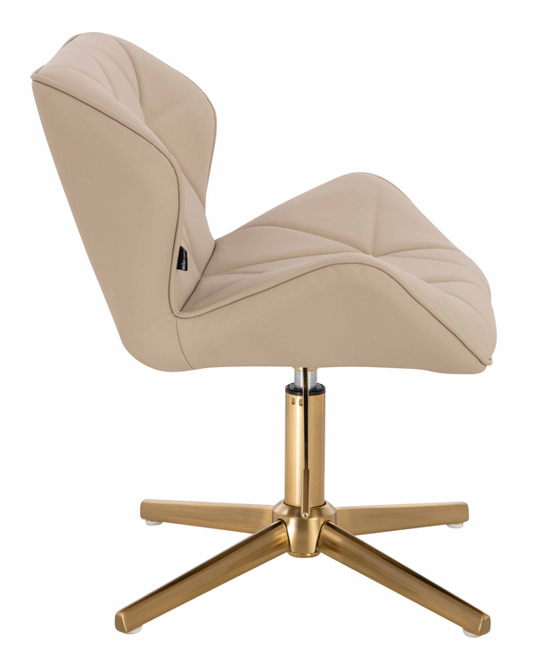 HR111CROSS Krémszínű Műbőr Premium Soft szék arany lábbal