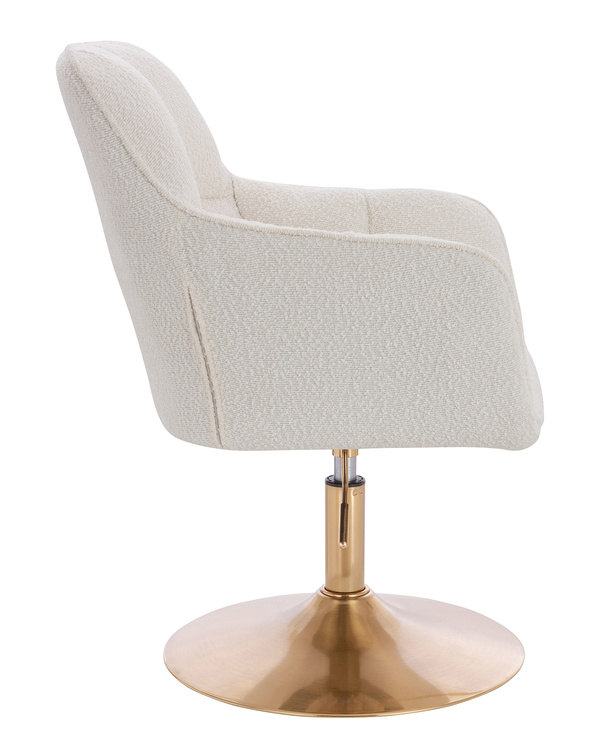 HR550N Krémszínű modern boucle  szék arany lábbal