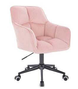 HR550K Rózsaszín modern velúr szék fekete lábbal
