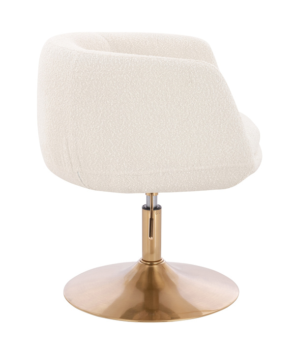 HR333N Krémszínű modern boucle szék arany lábbal