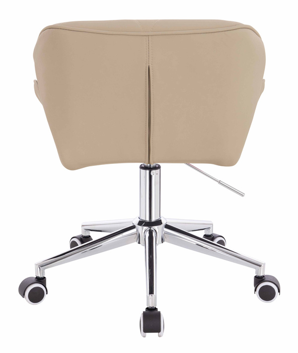 HR111K Krémszínű Műbőr Premium Soft szék krómozott lábbal