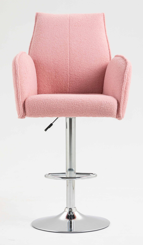 HR280W Púder Rózsaszín modern boucle szék krómozott lábbal