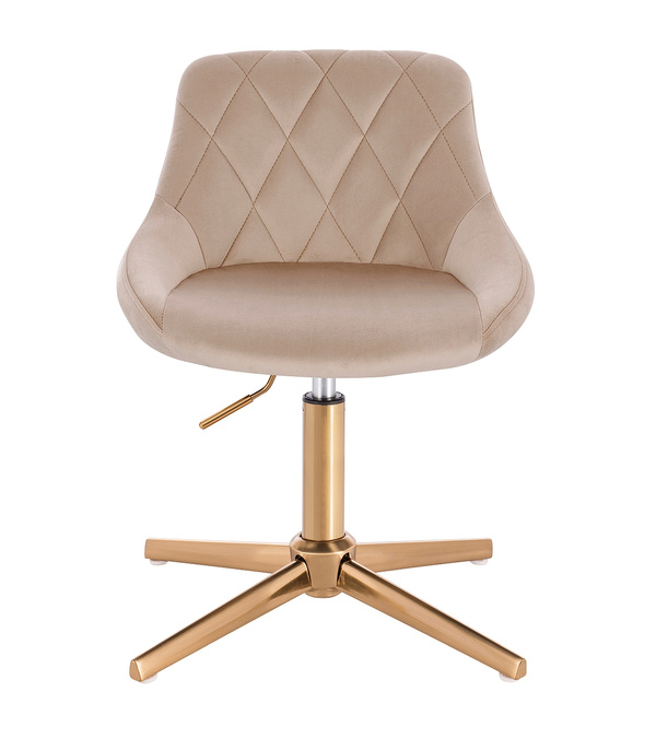 HR1054CROSS Latte modern velúr szék arany lábbal