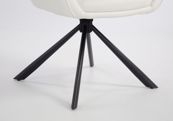 HR2055 CSILLAGLÁB Fehér Modern Műbőr Szék Fekete lábbal