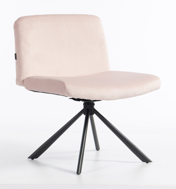 HR150 CSILLAGLÁB Púder Rózsaszín Modern Velúr Szék Fekete lábbal