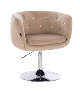 HR333CN Latte modern velúr szék krómozott lábbal