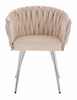 HR750 Szék Krómozott lábakkal Krémszínű velúr