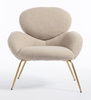 HR2045 Latte modern boucle szék arany lábbal