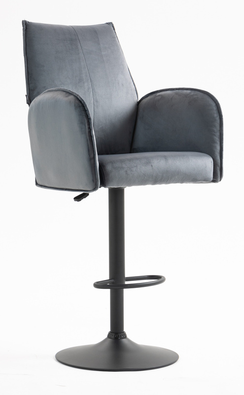 HR280W Grafit Modern Velúr Szék Fekete lábbal