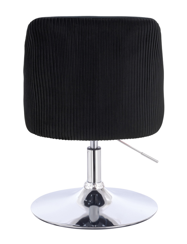 HR920N Fekete Modern Velúr Szék Krómozott lábbal