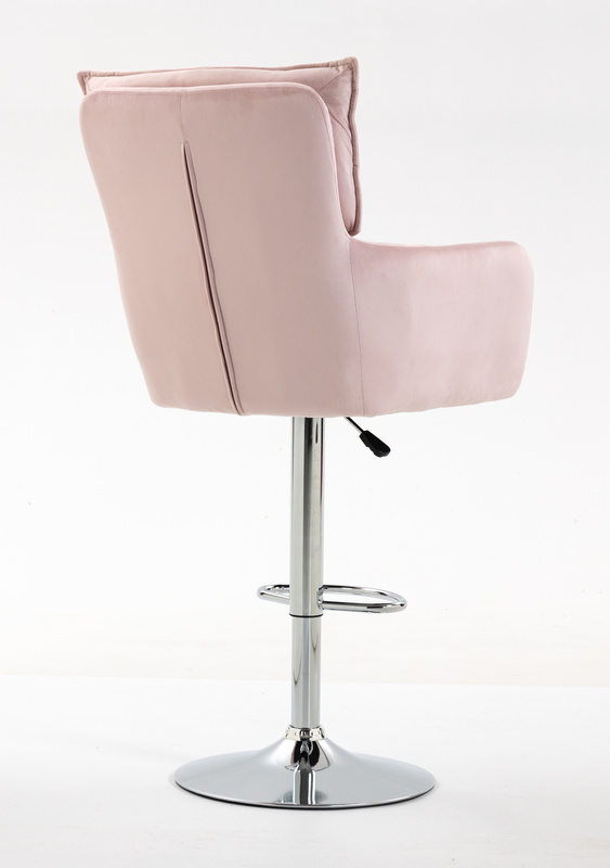 HR250W Púder Rózsaszín modern velúr szék krómozott lábbal