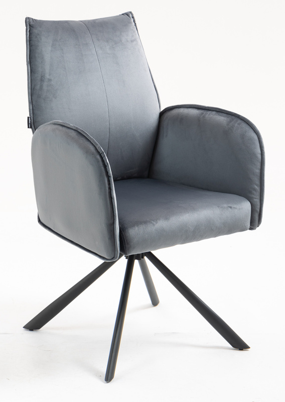 HR280 CSILLAGLÁB Grafit Modern Velúr Szék Fekete lábbal