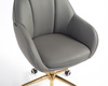 HR2055K Szürke Modern Műbőr Szék Aany lábbal